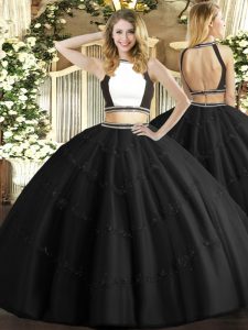 New Arrival Floor Length Ball Gowns Sleeveless Black Sweet 16 Quinceanera Dress Backless