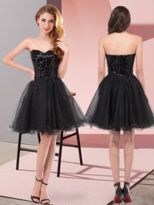 Gorgeous Sweetheart Sleeveless Tulle Homecoming Dress Sequins Zipper