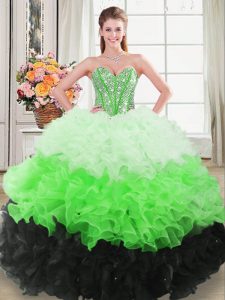 Hot Selling Floor Length Multi-color Quinceanera Gowns Sweetheart Sleeveless Lace Up
