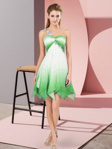 Beading Homecoming Dress Multi-color Lace Up Sleeveless Asymmetrical