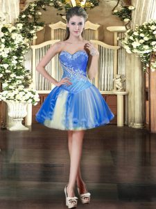 Sweetheart Sleeveless Lace Up Baby Blue Tulle