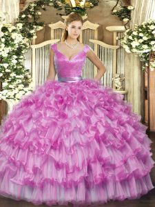 Dynamic Sleeveless Zipper Floor Length Ruffled Layers Ball Gown Prom Dress