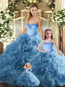 Floor Length Ball Gowns Sleeveless Teal Quinceanera Dresses Lace Up