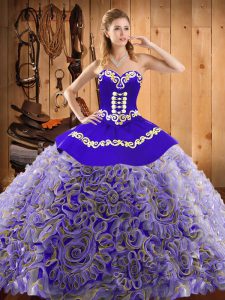 Discount Multi-color Sleeveless Sweep Train Embroidery With Train Ball Gown Prom Dress