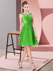 Admirable Green Scoop Zipper Appliques Court Dresses for Sweet 16 Sleeveless