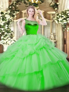 Luxurious Sleeveless Floor Length Beading and Pick Ups Zipper Quinceanera Gown