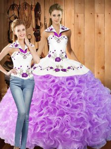 Floor Length Two Pieces Sleeveless Lilac Quinceanera Dresses Lace Up