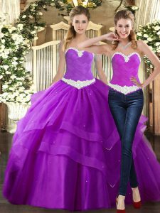 Great Tulle Sleeveless Floor Length Quinceanera Dress and Beading and Ruching