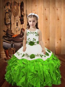 Low Price Floor Length Ball Gowns Sleeveless Child Pageant Dress Lace Up
