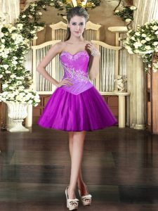 Mini Length Ball Gowns Sleeveless Purple Homecoming Dress Lace Up