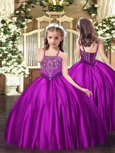 Sleeveless Beading Lace Up Custom Made Pageant Dress