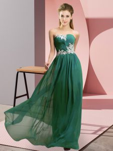 Top Selling Chiffon Sleeveless Floor Length Homecoming Dress and Appliques