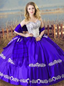 Attractive Floor Length Ball Gowns Sleeveless Blue 15 Quinceanera Dress Lace Up