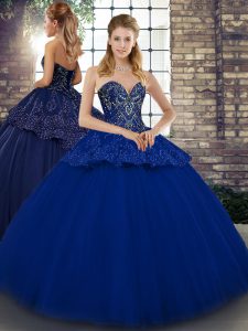 New Arrival Sleeveless Beading and Appliques Lace Up Quince Ball Gowns