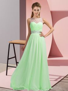 High Quality Sleeveless Beading Floor Length Prom Dress
