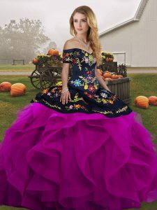 Low Price Floor Length Ball Gowns Sleeveless Black And Purple Vestidos de Quinceanera Lace Up