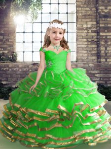 Ball Gowns Little Girls Pageant Dress Straps Tulle Sleeveless High Low Lace Up