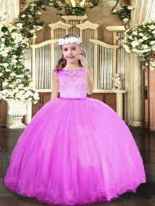 Floor Length Zipper Pageant Dress Wholesale Lilac and In with Beading