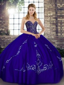Sleeveless Lace Up Floor Length Beading and Embroidery Quinceanera Dress