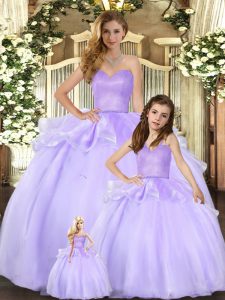 Dazzling Sleeveless Beading Lace Up 15th Birthday Dress