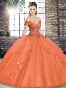 Luxurious Sleeveless Lace Up Floor Length Beading and Ruffles Sweet 16 Dress