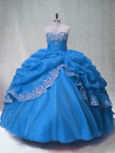 Custom Fit Sleeveless Beading and Appliques and Pick Ups Lace Up Ball Gown Prom Dress