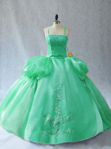 Perfect Sleeveless Appliques Lace Up Quinceanera Gown