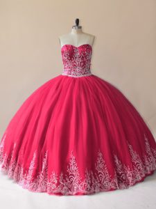 Custom Fit Sleeveless Embroidery Lace Up Ball Gown Prom Dress