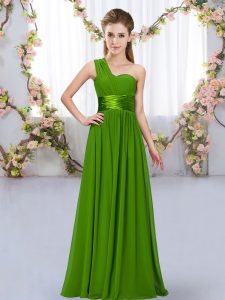 Colorful Green One Shoulder Lace Up Belt Wedding Guest Dresses Sleeveless