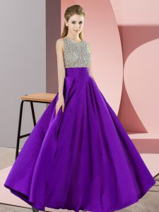 Colorful Sleeveless Backless Floor Length Beading Prom Gown