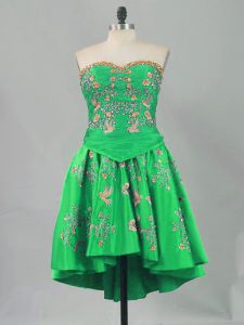Sumptuous A-line Prom Party Dress Green Sweetheart Sleeveless Mini Length Lace Up