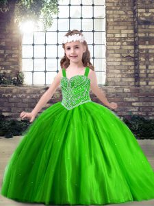 Beading Pageant Dress for Teens Lace Up Sleeveless Floor Length