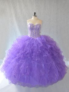 Comfortable Tulle Sleeveless Floor Length Vestidos de Quinceanera and Beading and Ruffles and Sequins
