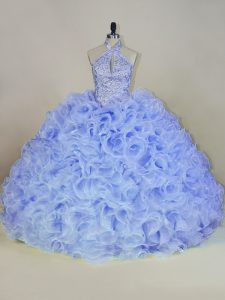 Hot Selling Beading Quinceanera Dresses Lavender Lace Up Sleeveless Brush Train