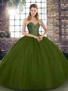 Attractive Tulle Sleeveless Floor Length Quinceanera Dress and Beading