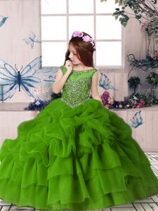 Ball Gowns Little Girls Pageant Dress Wholesale Scoop Organza Sleeveless Floor Length Zipper