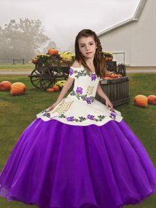 Excellent Organza Sleeveless Girls Pageant Dresses and Embroidery
