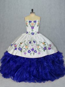 Comfortable Sweetheart Sleeveless Lace Up Quinceanera Gown Royal Blue Tulle