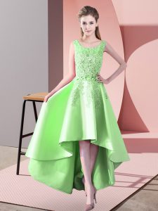 Scoop Sleeveless Bridesmaids Dress Lace Zipper