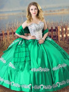 Clearance Turquoise Quince Ball Gowns Sweet 16 and Quinceanera with Beading and Embroidery Sweetheart Sleeveless Lace Up
