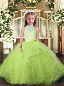 High Quality Sleeveless Ruffles Backless Little Girl Pageant Dress