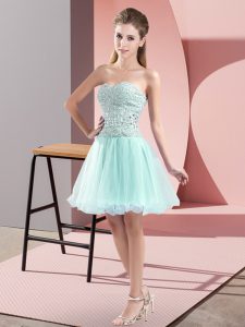Customized Mini Length Apple Green Prom Gown Sweetheart Sleeveless Zipper