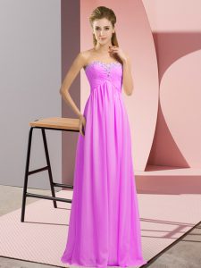 Sweetheart Sleeveless Lace Up Prom Party Dress Lilac Chiffon