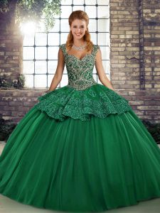 Dynamic Sleeveless Beading and Appliques Lace Up Quince Ball Gowns
