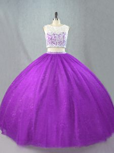 Edgy Sleeveless Beading Zipper Ball Gown Prom Dress