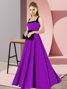 Superior Purple Sleeveless Chiffon Zipper Court Dresses for Sweet 16 for Wedding Party
