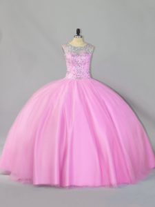 Charming Tulle Sleeveless Floor Length Sweet 16 Dress and Sequins