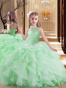 Popular Sleeveless Tulle Lace Up Little Girls Pageant Dress Wholesale for Party and Sweet 16 and Wedding Party
