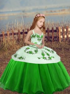 Sleeveless Organza Lace Up Kids Formal Wear for Party and Wedding Party