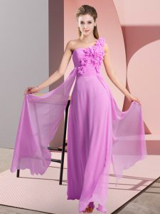 Exquisite Sleeveless Lace Up Floor Length Hand Made Flower Damas Dress